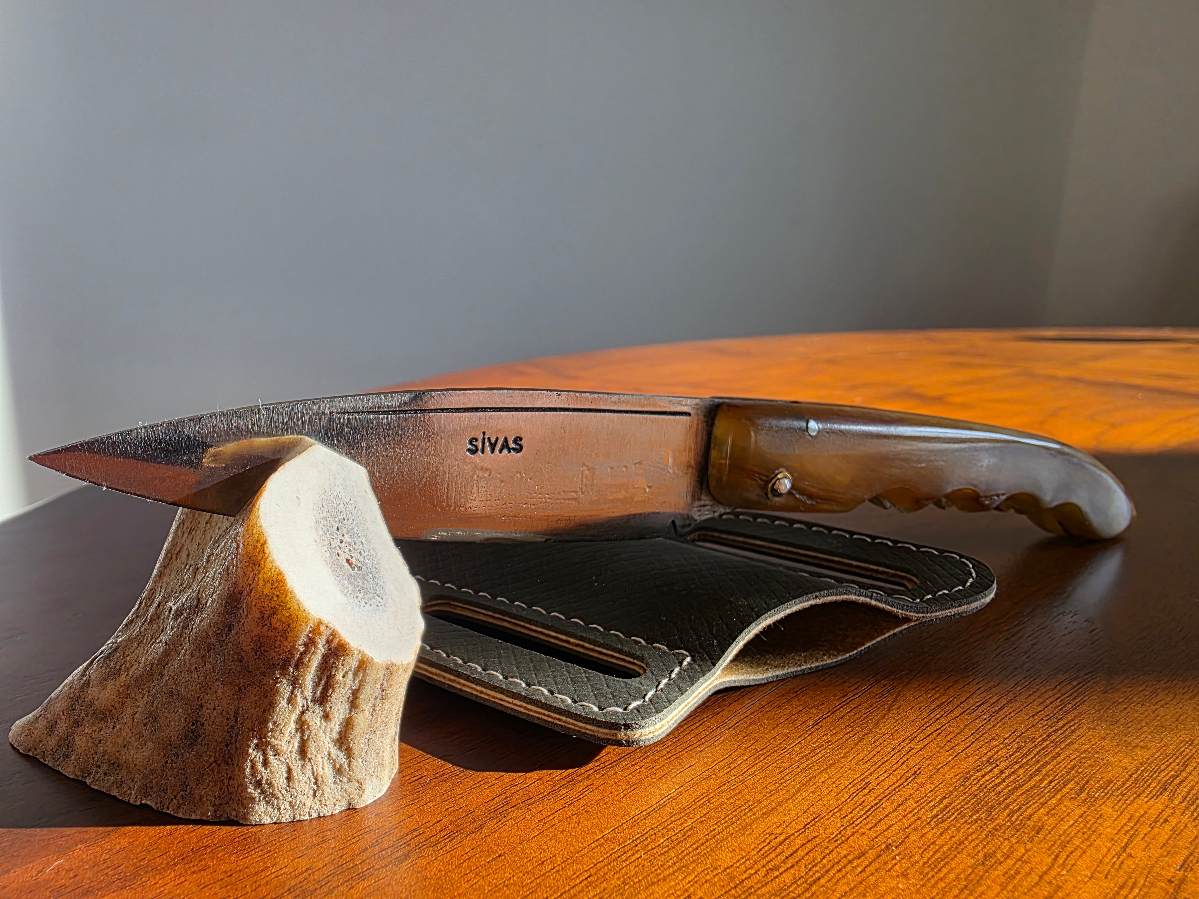 Taschenmesser SIVAS Slipjoint SIVAS gravur einseitig inkl. Lederetui