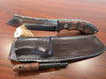 Buschkraft Messer ,N690 Stahl,Walnuss Griff inkl Lederetui + Eisenstab