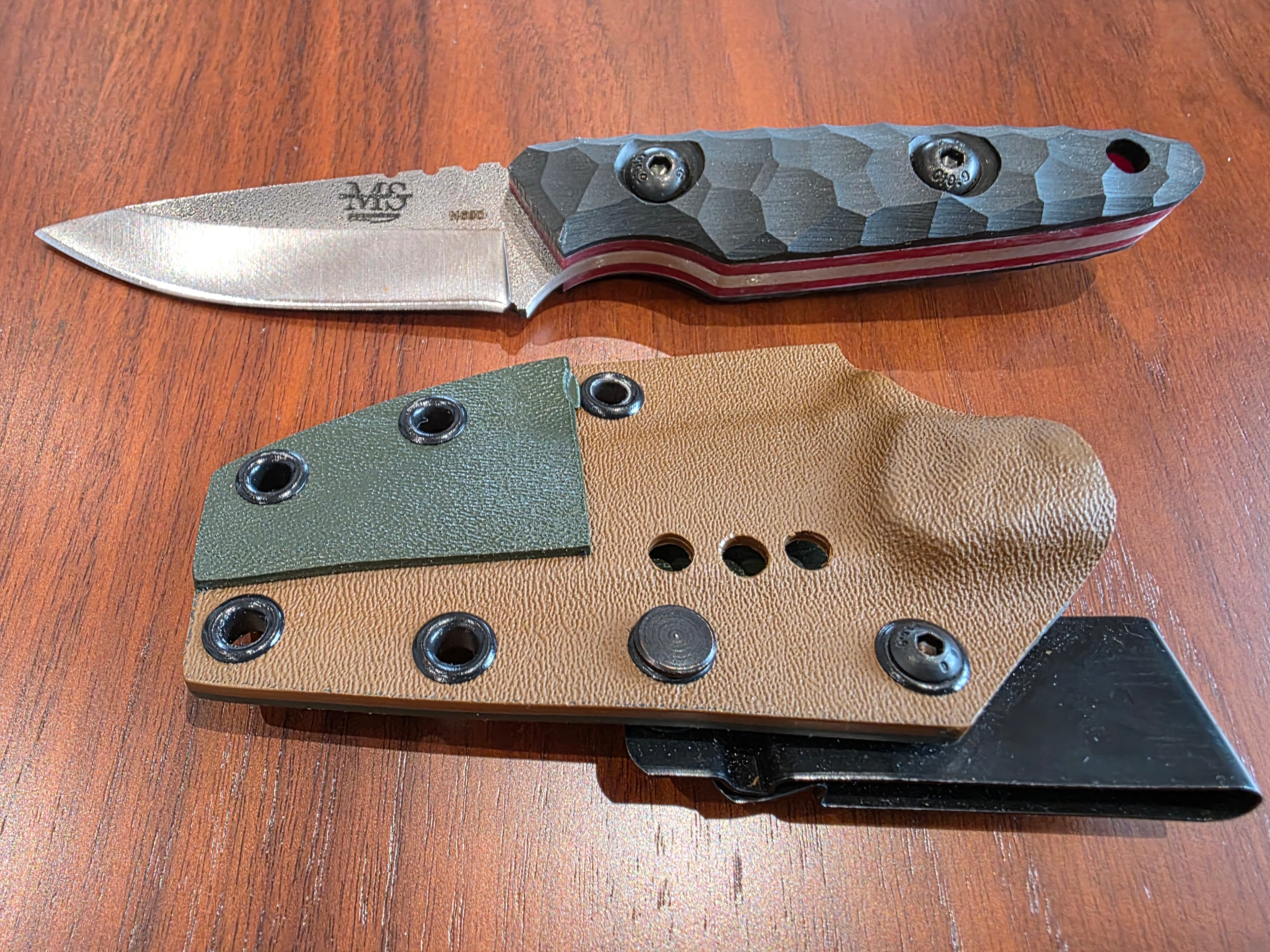 Messer N690 Stahl, Micarta Griff inkl. Kydex