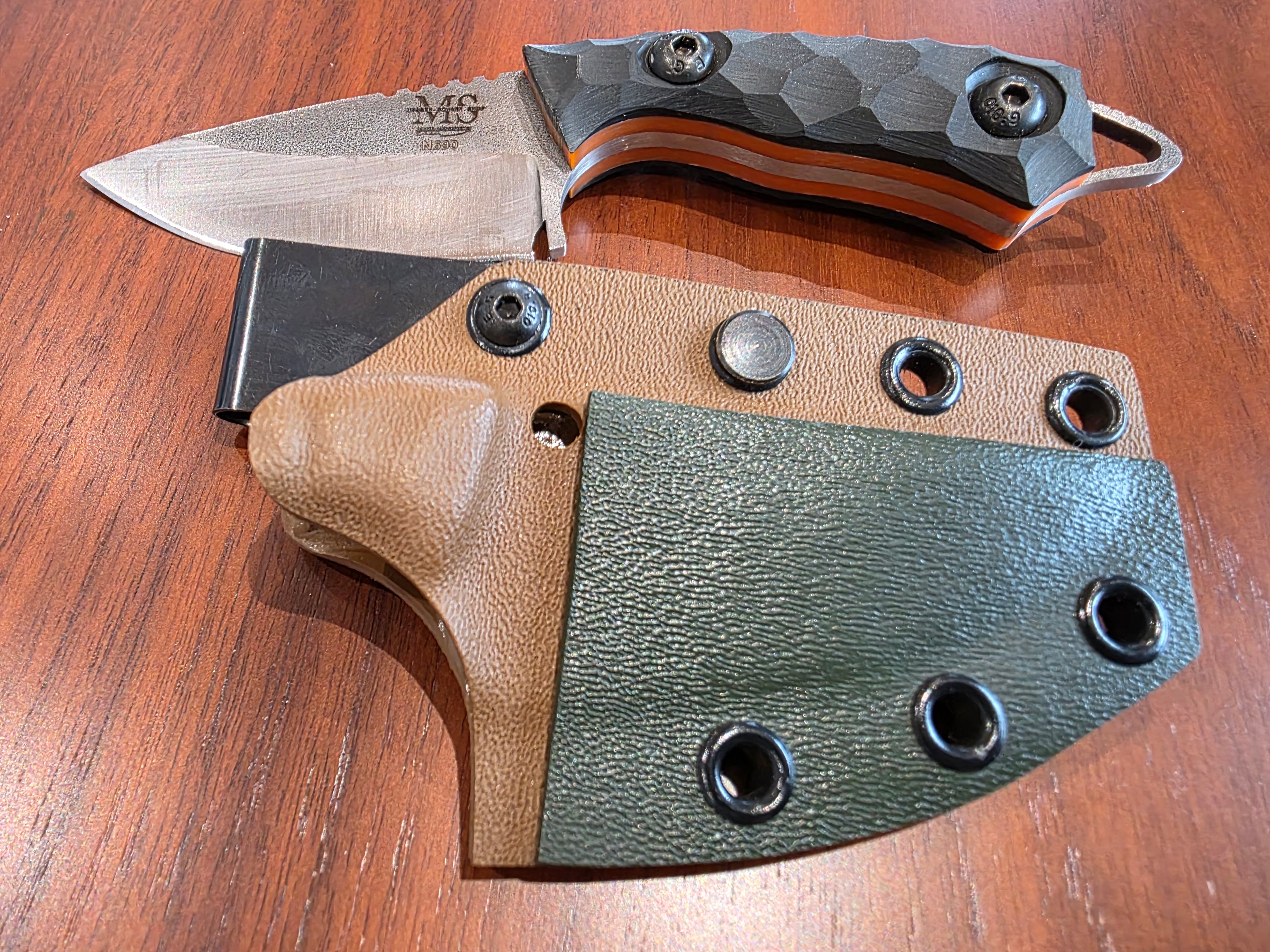 Messer N690 Stahl, Micarta Griff inkl. Kydex