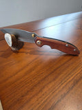 Taschenmesser 4116 Stahl, Sapelli Griff mit Metallclips. Handarbeit.