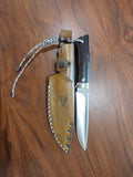 Buschkraft Messer ,N690 Stahl, Pakkaholz inkl. Lederetui.