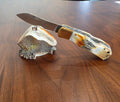 Taschenmesser N690 Stahl, Hirschhorngriff Handmade