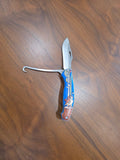 Taschenmesser Blau, 4116 Stahl, G10 Griff+ Aufbrechhacken / Jagd