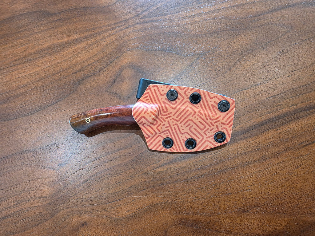 Messer N690 Stahl, stabilisiertem Maserholz inkl. Kydex