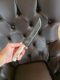 Buschcrsft Messer 80CrV2 Stahl,Hirschhorn Griff, handgeschmiedet inkl.Lederetui.