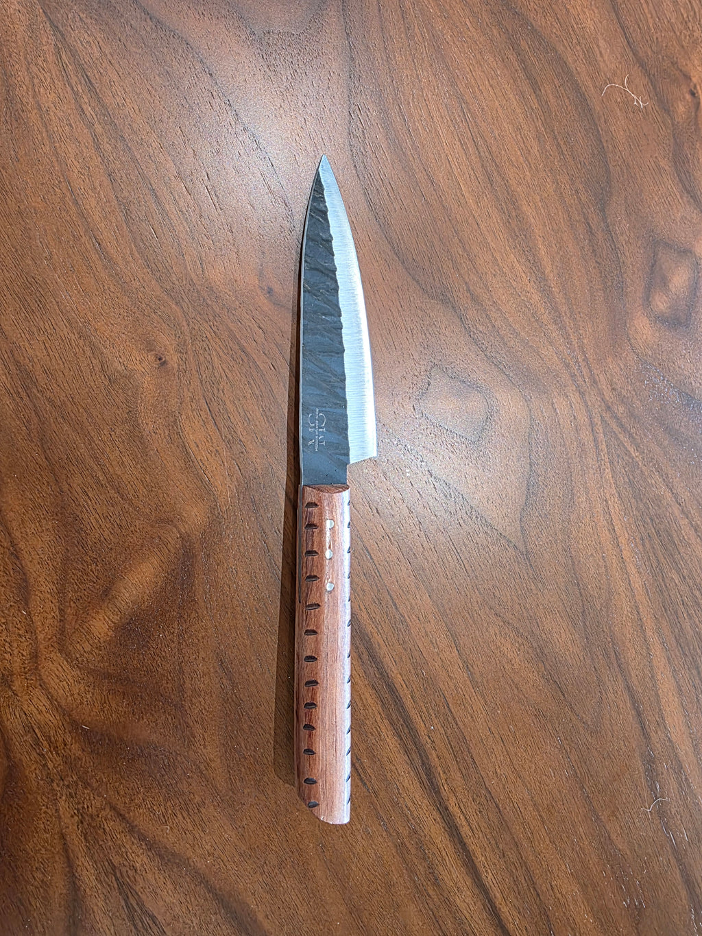 Kochmesser rustikal, 4116 Stahl aus Rosenholz Griff
