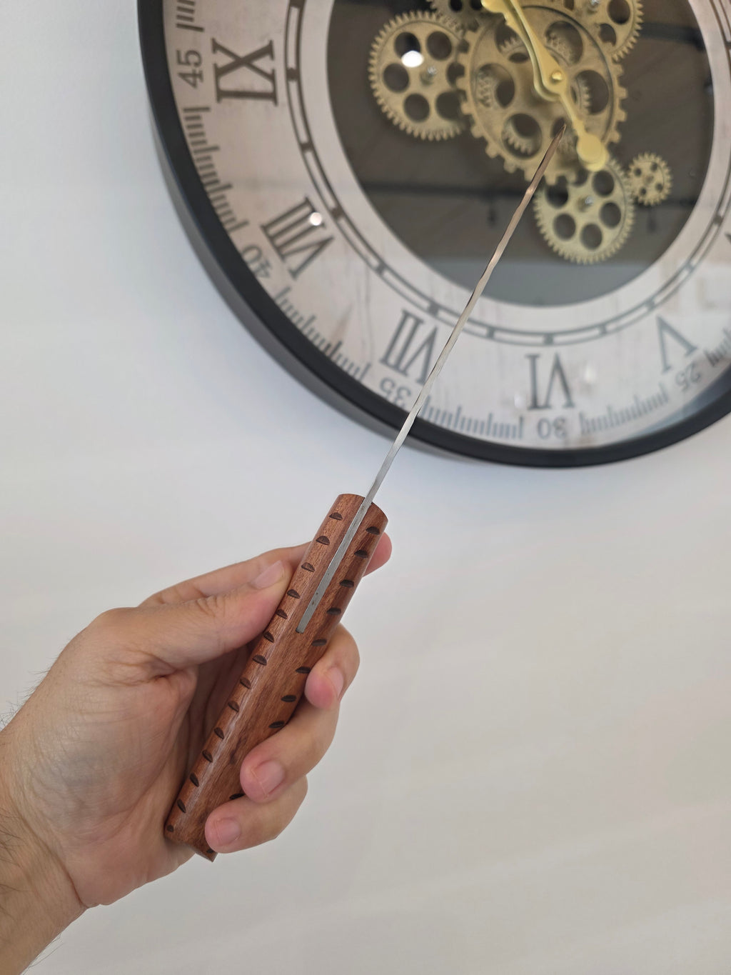 Kochmesser rustikal, 4116 Stahl aus Rosenholz Griff