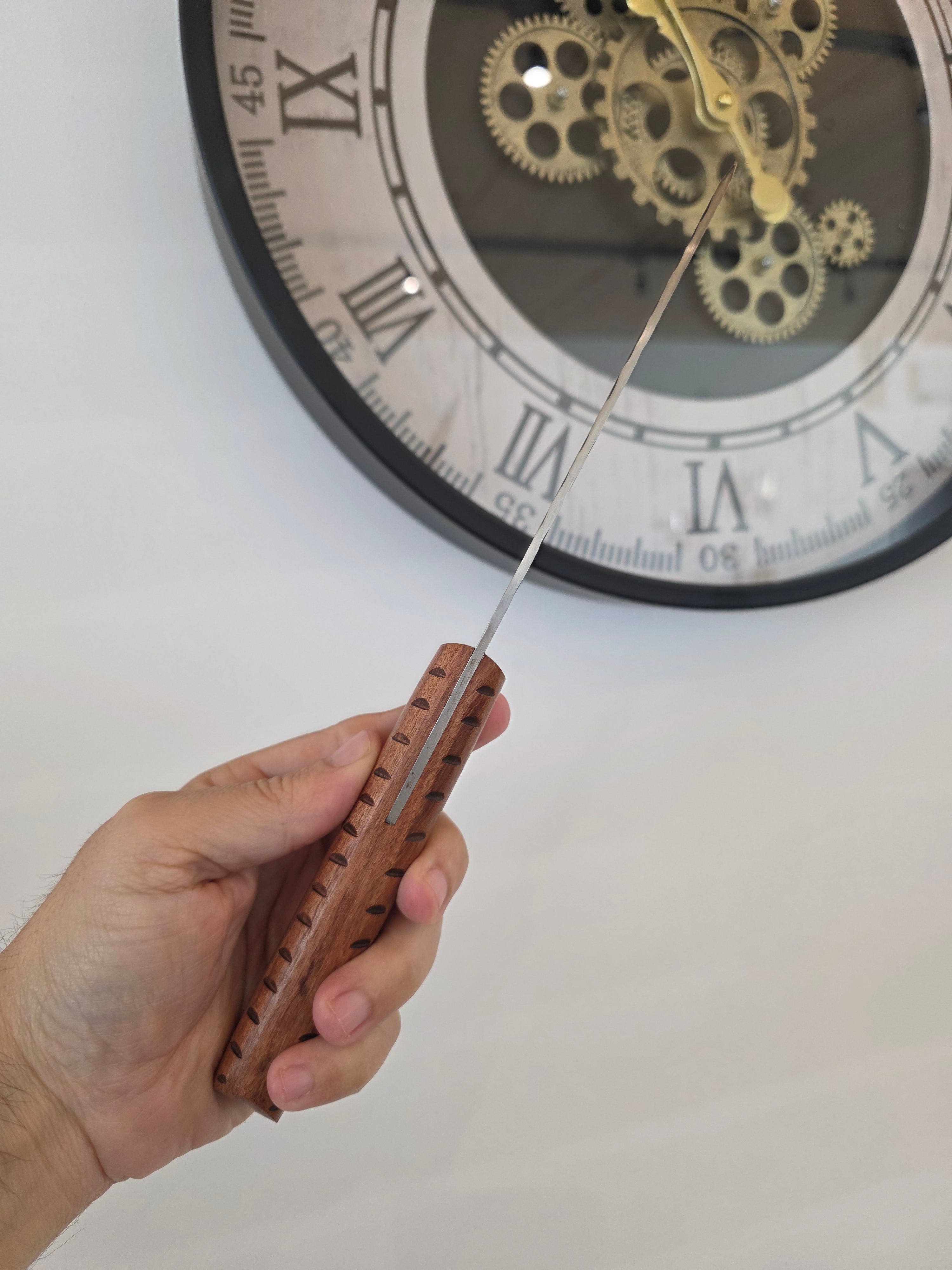 Kochmesser rustikal, 4116 Stahl aus Rosenholz Griff