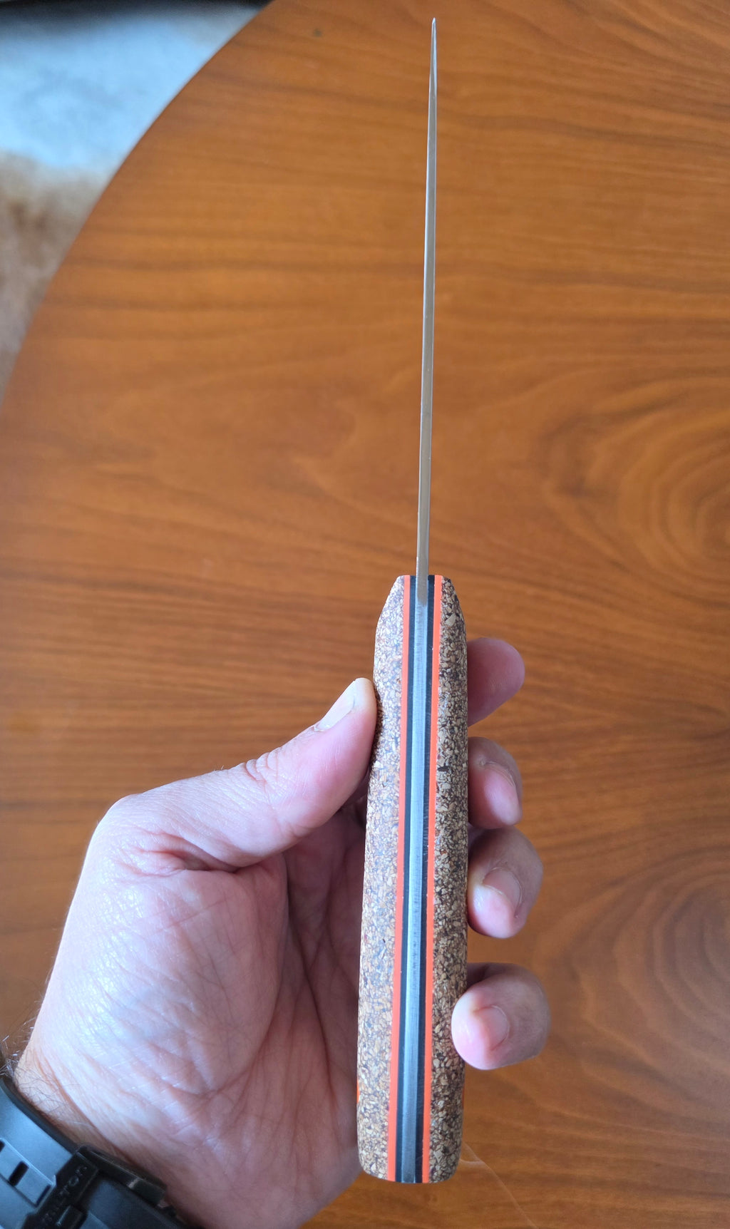 Kochmesser aus 4116 Stahl mit stabilisiertem Korkgriff