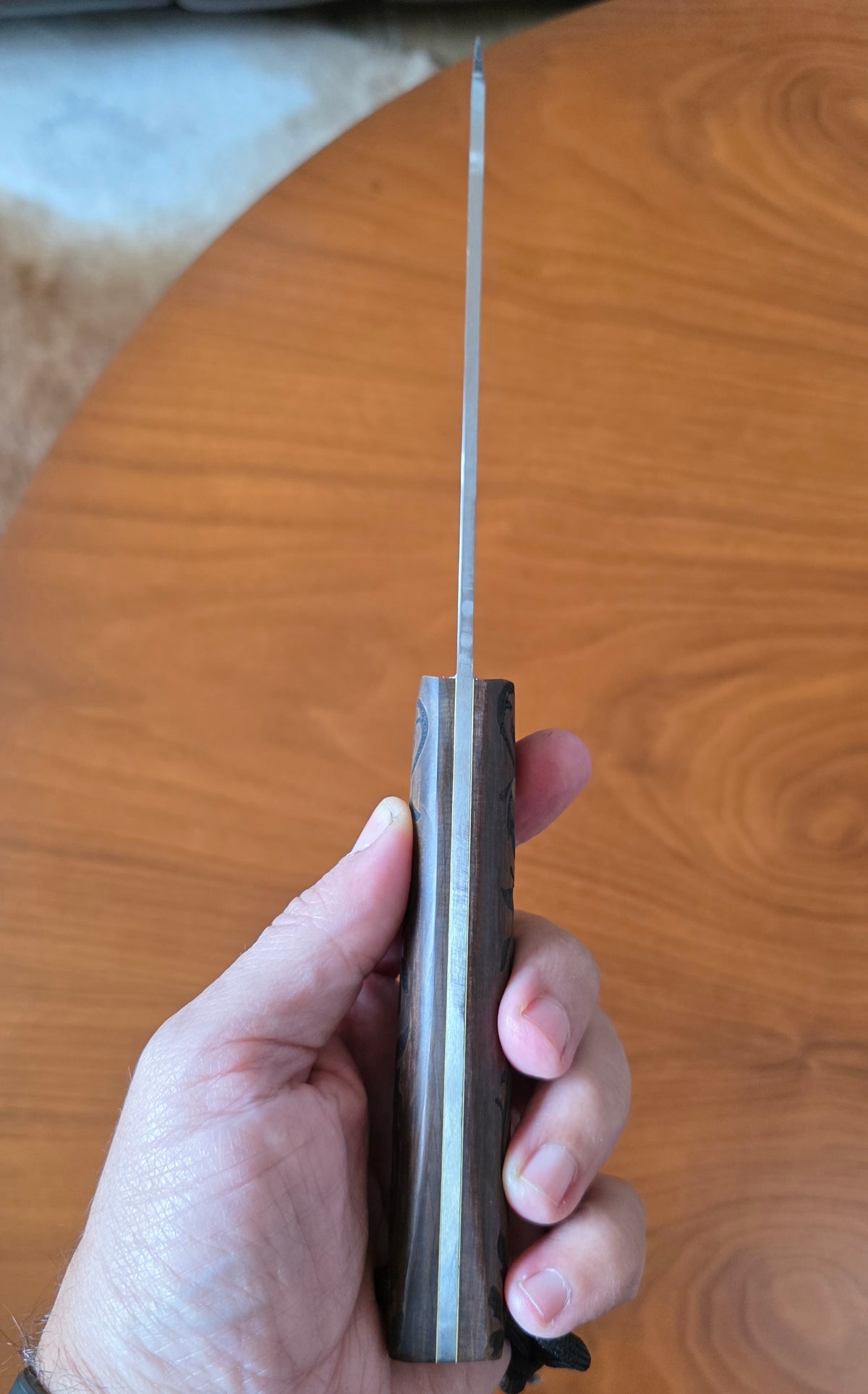 Kochmesser N 690 Stahl graviertem Wallnuss Griff
