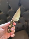 Bushcraft Messer aus N690 Stahl mit Epoxidgriff und Lederetui