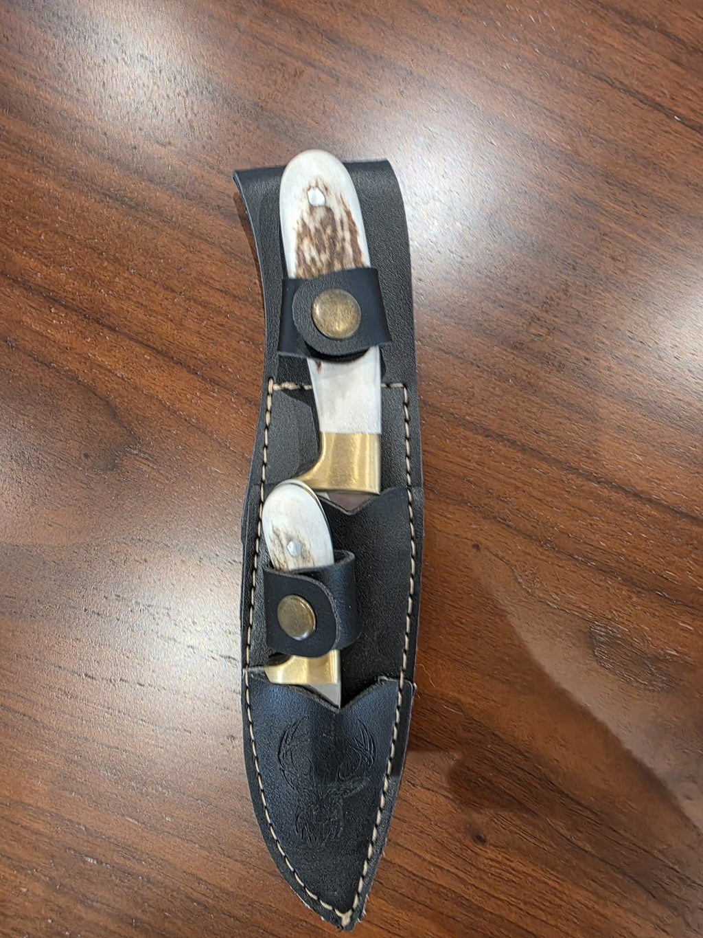 Bushcraft Messer Set, Papa und Sohn Stahl 4116 Griff aus Hirschhorn